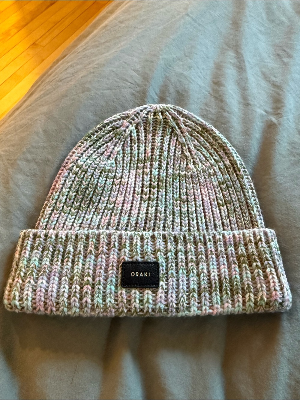 Oraki Multicolor Pastel Knit Beanie - Folded Cuff